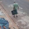 Ladrão é flagrado saindo com TV após invadir residência no Iracy Coelho