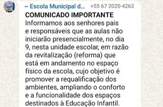 Apesar de obras, aulas começam no dia 9 em escola municipal, diz secretário Apesar de obras, aulas começam no dia 9 em escola municipal, diz secretário
