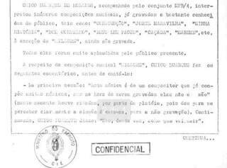 Regime militar espionou Chico Buarque em Campo Grande em 1974 Regime militar espionou Chico Buarque em Campo Grande em 1974