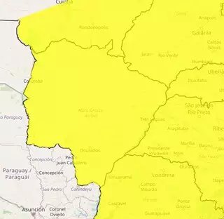 MS está sob alerta de tempestade com ventos de até 60 km/h