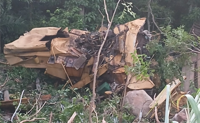 Caminhão que transportava colheitadeira cai de serra e deixa dois mortos