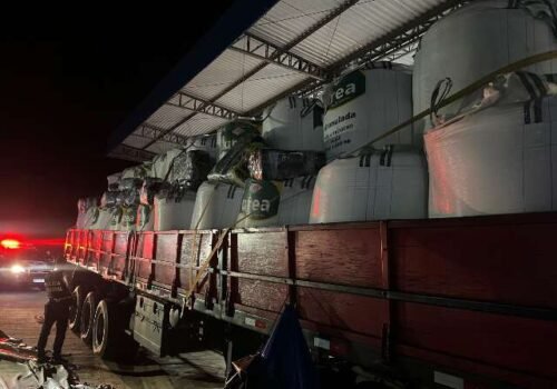 Caminhoneiro é preso com droga escondida em produto usado para controle de praga