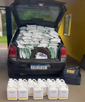 Batedor é preso ao abandonar carro com agrotóxicos na BR-267