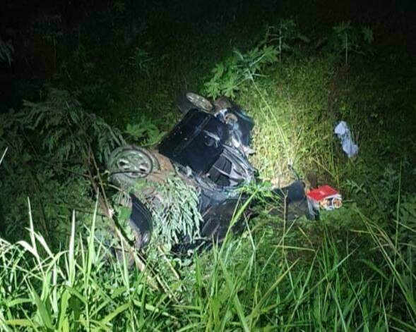 Motorista capota carro ao tentar desviar de animal na BR-262 em Corumbá