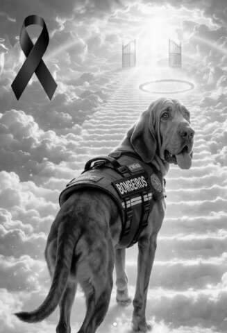 Combateu o bom combate: Morre “Chefão”, cão farejador dos bombeiros