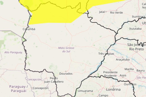 Alerta de chuvas intensas atinge 8 cidades de MS nesta segunda-feira