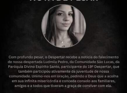 Comunidade católica lamenta morte de jovem de 25 anos
