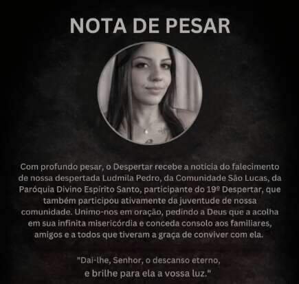 Comunidade católica lamenta morte de jovem de 25 anos