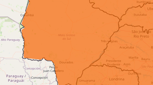 MS entra em alerta para chuva intensa e ventos fortes até segunda-feira