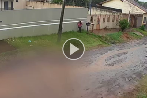 Vídeo mostra fuga de mulher durante tentativa de feminicídio