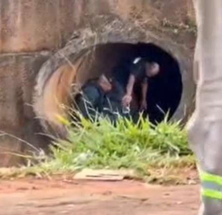 Suspeito de furto de carro é detido em galeria dentro do Rio Anhanduí