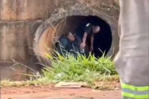 Suspeito de furto de carro é detido em galeria dentro do Rio Anhanduí
