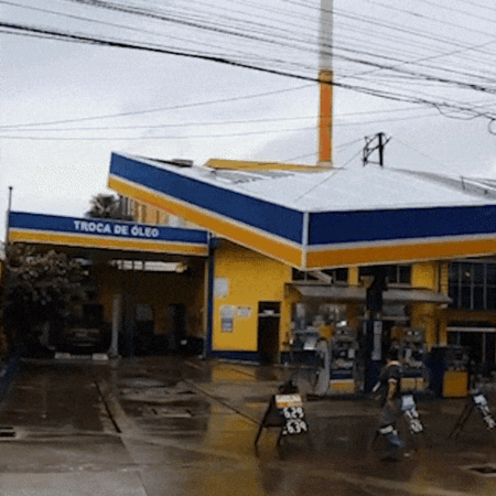 Telhado cede e posto de combustíveis é interditado no bairro Amambai