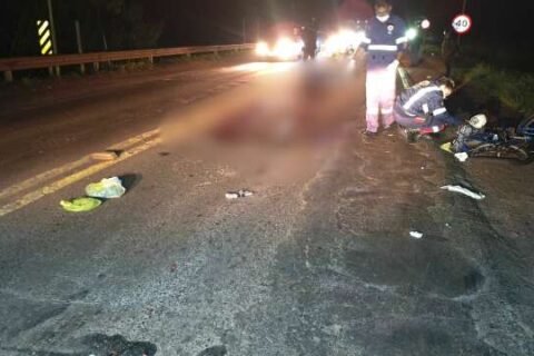 Caminhão foge após matar ciclista na saída de Dourados para Ponta Porã