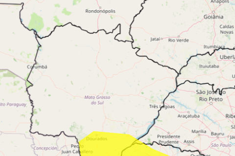 Alerta de tempestade prevê chuva intensa, ventos de até 60 km/h e granizo