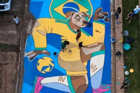 Vila Nasser resgata tradição das ruas pintadas com o “Caramelo da Copa”