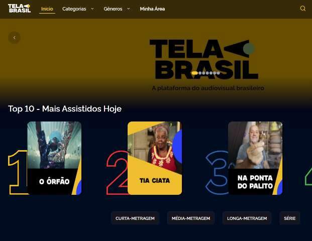 Streaming público estreia com 555 filmes brasileiros disponíveis