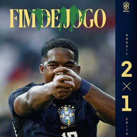 Endrick decide, Brasil vence Egito e fecha preparação para a Copa