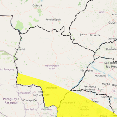 Inmet divulga aviso de tempestade com risco de granizo para 35 cidades