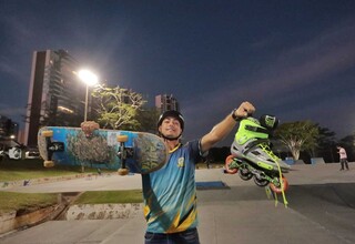 Wilson deixou a CLT para ajudar alunos a perder o medo do skate