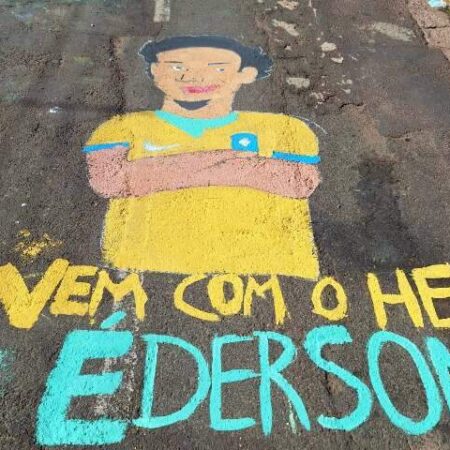 Com Éderson pintado no asfalto, alunos estão confiantes no hexa
