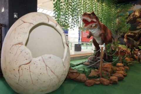 Parque indoor une dinossauros, infláveis e games para toda a família