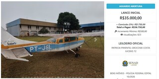 Avião por 35 mil, apartamento e BMW entram em leilão da Justiça Federal Avião por 35 mil, apartamento e BMW entram em leilão da Justiça Federal
