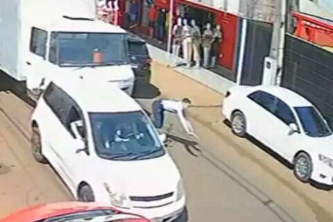 Caminhão perde freio e atropela motociclista na fronteira