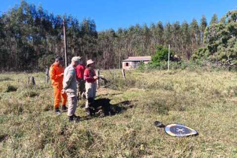 Bombeiros usam drone nas buscas por homem desaparecido em fazenda