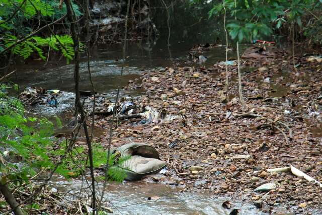 Sofás, animais mortos e água verde dividem espaço com caminhada no Imbirussu