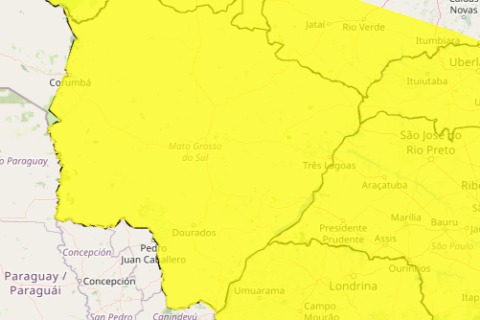 MS entra em sequência de alertas de tempestade até sexta-feira