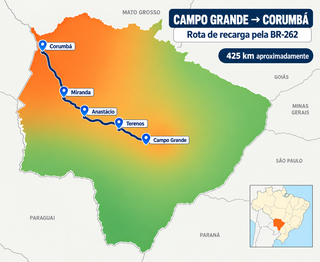 Quer pegar estrada com carro elétrico? Em MS, só 38 cidades tem ponto de recarga Quer pegar estrada com carro elétrico? Em MS, só 38 cidades tem ponto de recarga