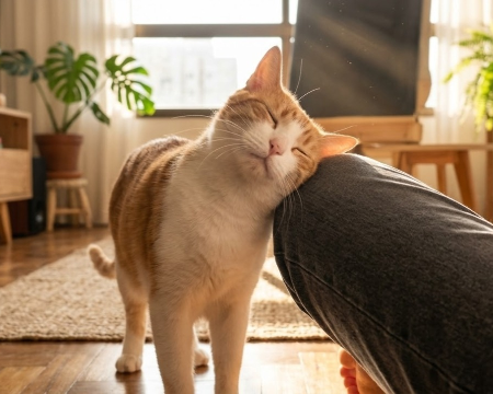 Parece carinho, mas gato te 'assina' quando dá cabeçadas em você