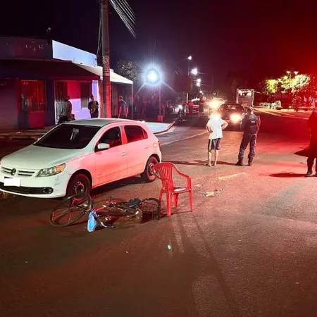 Colisão entre bicicleta e carro deixa ciclista de 71 anos em estado grave em Rio Brilhante