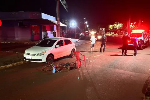 Colisão entre bicicleta e carro deixa ciclista de 71 anos em estado grave em Rio Brilhante